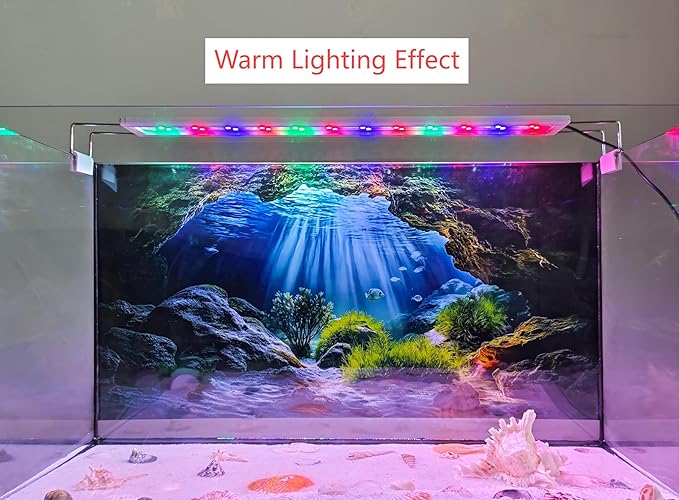 Underwater Cave Aquarium Background Rocks Water Plants Sunburst Landscape Fish Tank Background 30x18 Inches PVC Glass Container Decoration with Tapes