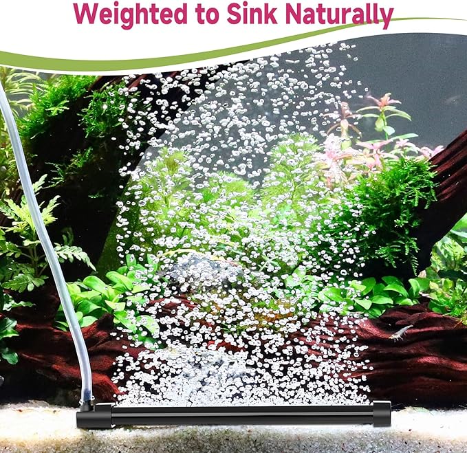 hygger Aquarium Bubble Curtain Wall, Quiet Fish Tank Air Stone with Accessories, High Dissolved Aquarium Bubbler Oxygen Diffuser Decoration for Freshwater & Saltwater