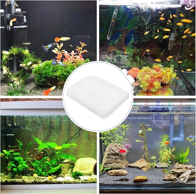 12 Pack Water Polishing Pads Fit for 306/307 406/407 Canister Filter Media Aquarium Filter Pad, A244A1 Mechanical Filter Media for Aquariums Compatible with Fluval Quick-Clear