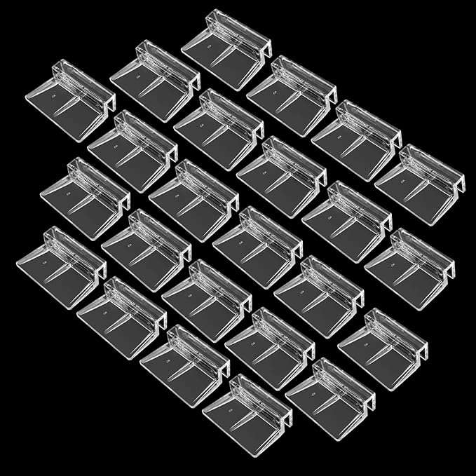 24 Pack Aquarium Lid Clips DIY Aquarium Lid Holder Clear Acrylic Fish Tank Support 5MM Aquarium Glass Holder(5MM)