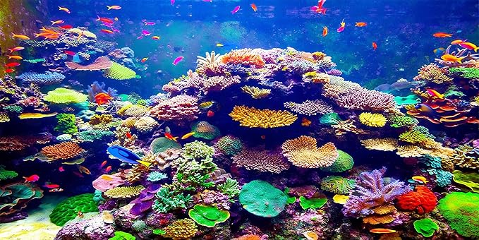 30X18 Inch Underwater World Aquarium Backdrop - Vibrant Coral Reef Tropical Fish Tank Background Vinyl Ocean Theme Decor