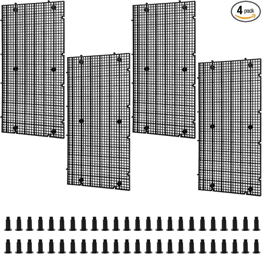 LINLAN 4 Pieces High-Density Aquarium Grid Plastic with 24 Brackets, Fish Tank Divider, Egg Crate for DIY Filtration and Bottom Protection in Aquascaping
