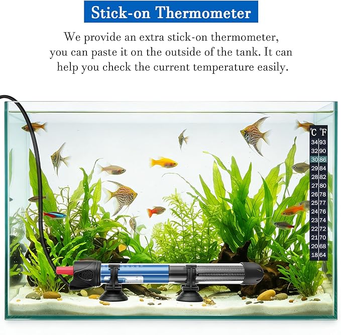 FEDOUR 50W 100W 300W Submersible Aquarium Heater, Adjustable Glass Water Heater for 5 – 70 Gallon Fish and Turtle Tank (50W for 5-15 Gallon)