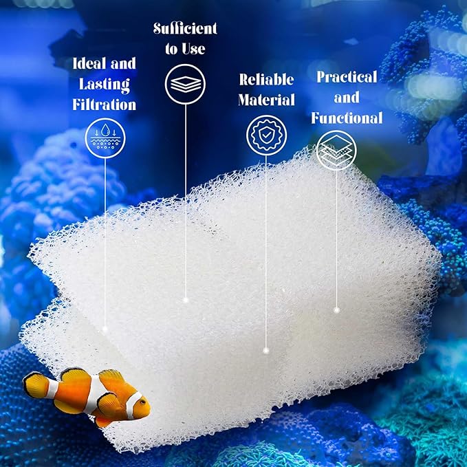 Nosiny 10 Pack Underwater Filter Foam Pads Compatible with Fluval U1, Replacement Underwater Aquarium Filter Media