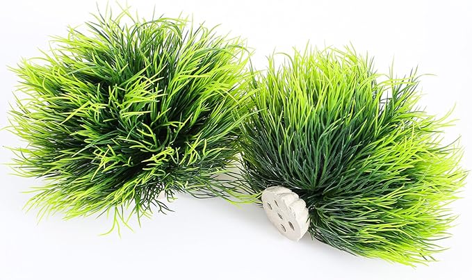 2PCS Large Guppy Grass for Tank Decorations, 6 Inch Artificial Aquarium Plants Decorations for Fish Tank, Green Fish Tanks Plants Ornament