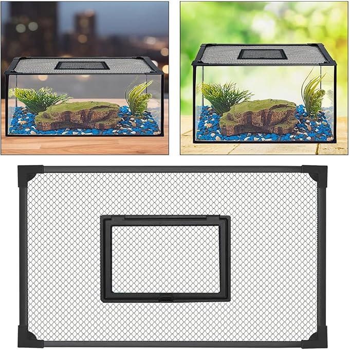 Baoblaze Tank Screen Self Assembly Anti Jumping Net Cover DIY Aquarium Lid Net Easy to Set up Accessories, 60x30cm