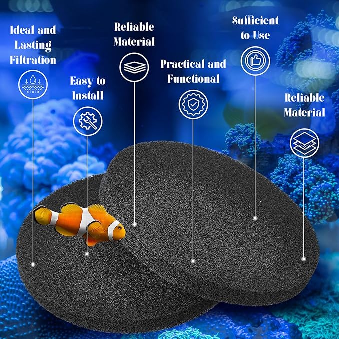 Timgle 20 Pcs Fx4 Carbon Filter Pads Carbon Foam Compatible with Fluval Fx5/ Fx6 Canister Filter Replacement Impregnated Pads 7 Inch