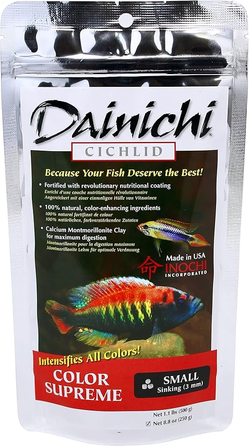 Dainichi Cichlid Color Supreme, Sinking, Small Pellet, 8.8 Ounce