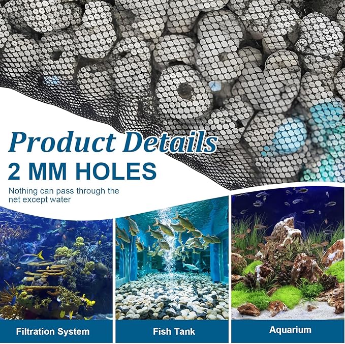 12-Pack Media Bags for Aquarium,Filter Media Bag,Reusable Aquarium Mesh Bag,Aquariums Filters Medias Bags with Zipper Closure for Bio Balls, Ceramic Rings & Filters Stones, Black