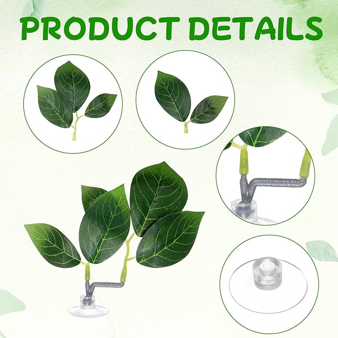 4 Pcs Fish Leaf Pad, Betta Leaf Hammock Adjustable Plastic Plants with Suction Cup Aquarium Decor Fish Tank Accessories Simulating The Natural Habitat for Betta Spawning Grounds Breeding Resting Bed
