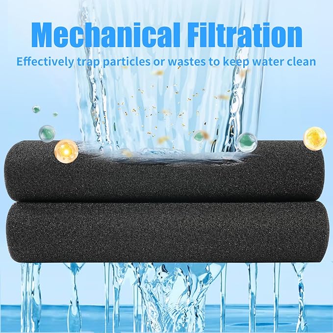 AQUANEAT 2 Pack Aquarium Bio Sponge Filter Media Pad Cut-to-Size Open Cell Foam Sheet for Fish Tank Sump (20" x 20" x 0.5")