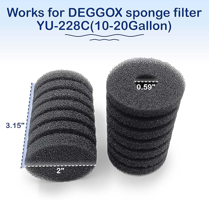 Aquarium Sponge Filter Replacement Sponges (4-Pack) for 228C (10-20 Gallon)