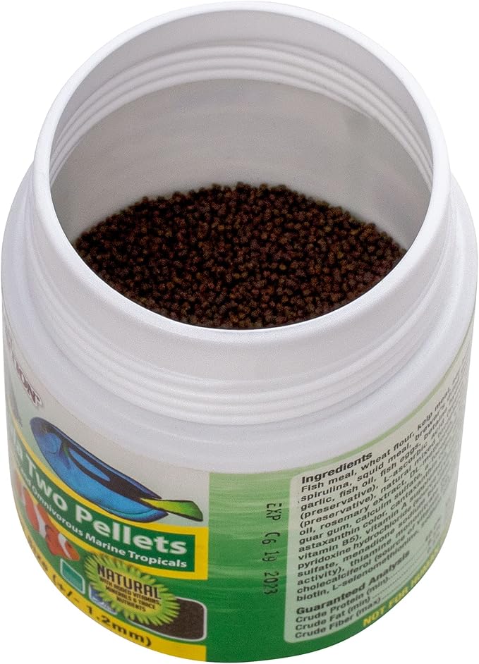 Ocean Nutrition Formula Two Pellets - Fish Food for Herbivorous & Omnivorous Marine Tropical Fish, High Protein(40%) - 3.5 oz (100 g) Small Pellets