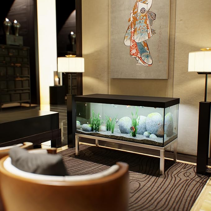 20 in X 48 in. Aquarium Stand | Industrial Style Aluminum Fish Tank Base with Open Frame Design