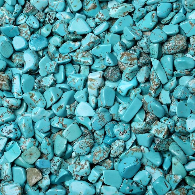 LAIDANLA Turquoise Crushed Stone Crystal Chips Bulk Natural Healing Reiki Crystals Mini Quartz Vase Filler Aquarium Gravel 100g