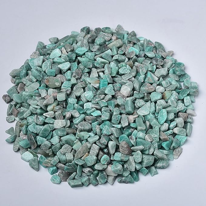 gemshan Amazonite Chip shealing stone 2lb/910g Healing Crystal Chips 7mm-9mm for Aquarium Vase Plant Decoration Jewelry DIY