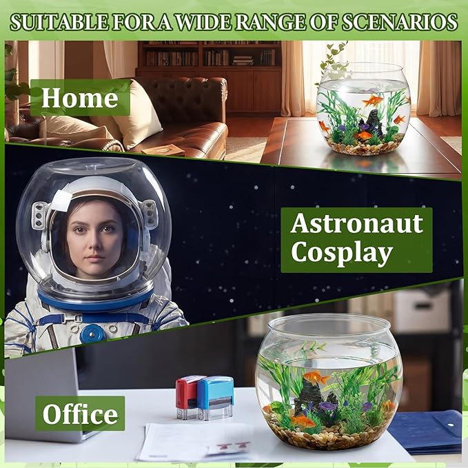 Lounsweer 12 Pcs 5 Gallon Large Fish Tank Plastic Fish Bowl Shatterproof with Aquarium Decor Artificial Plastic Plant and Rock Cave Goldfish Betta Tank Decor for Terrarium Flower Vase Centerpiece Gift