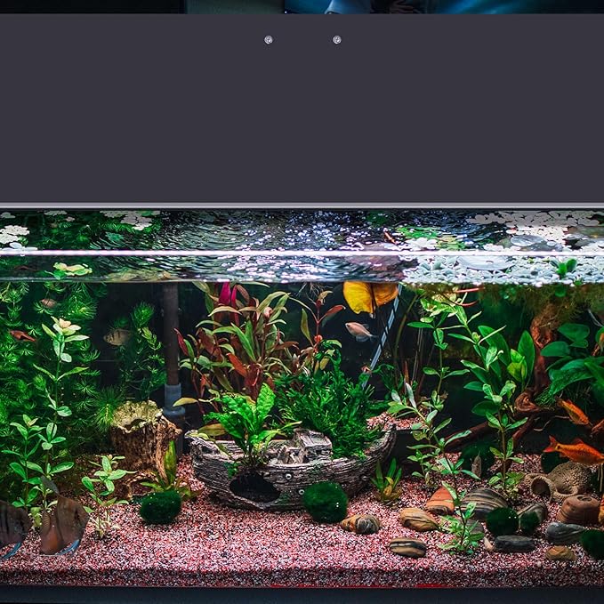 Sieral Aquarium Lids Polycarbonate Canopy 2 Pieces Set 22.95 x 16.61 x 0.12 Inch for 75/90/110 Gallon with Center Brace Aquariums Cover Fish Tank Lid with a Hook Knife, Black