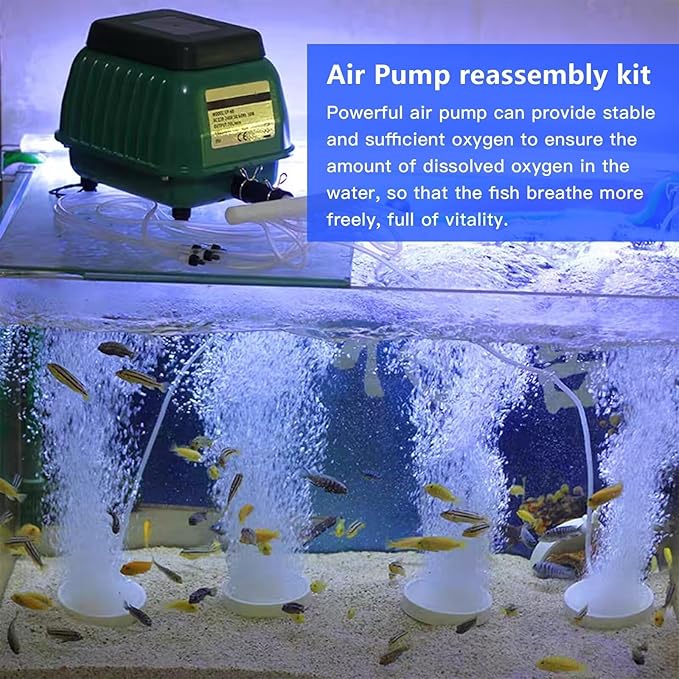Updated for HP60/80 Air Pump Rebuild Complete Kit for Hiblow HP 80 HP 60 Aerators HP-80-0110, with White Switch