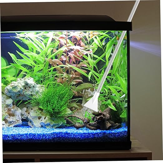 7.2ft Manual Adjustable Fish Tank Cleaner Air Bag Valve Hot Tub Vacuum Gravel Sand Cleaning Aquarium Vacuum with Flexible Hose & Wand for Pool Grass Debris