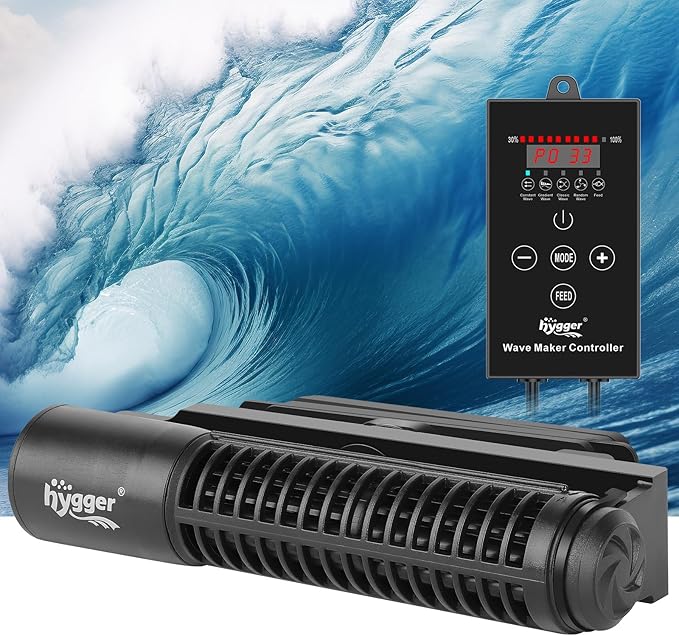 hygger Wave Maker For Aquarium, Magnetic DC 24V 50W Aquarium Powerhead, 3430GPH Adjustable Cross Flow Pump with LED Display Controller, Wavemaker For Freshwater Marine Reef Aquariums 100-300 Gallon