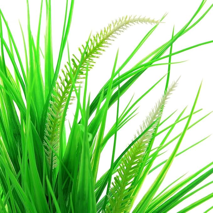 Saim 15inch Aquarium Plastic Plants Decorations,Green Landscaping Artificial Plant Used for Household and Office Aquarium Simulation Hydroponic Plants, Fish Tank Décor