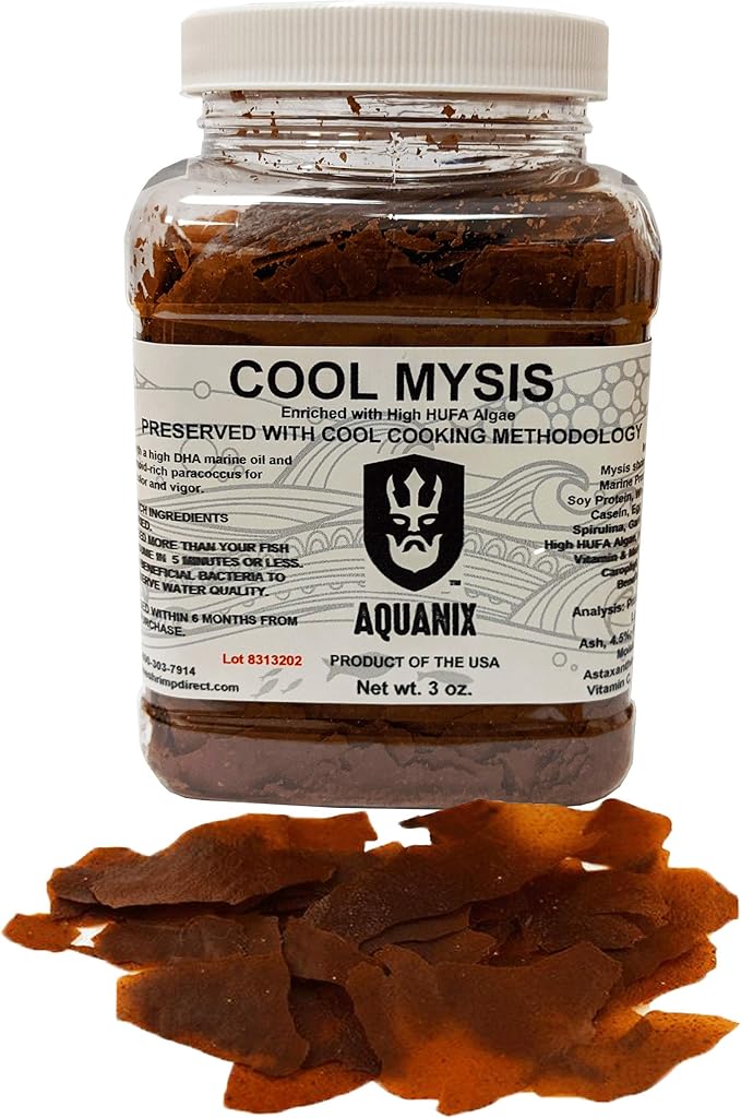 Brine Shrimp Direct Cool Mysis Tropical Fish Flake Enriched with High HUFA Algae, 3 oz (85 g)