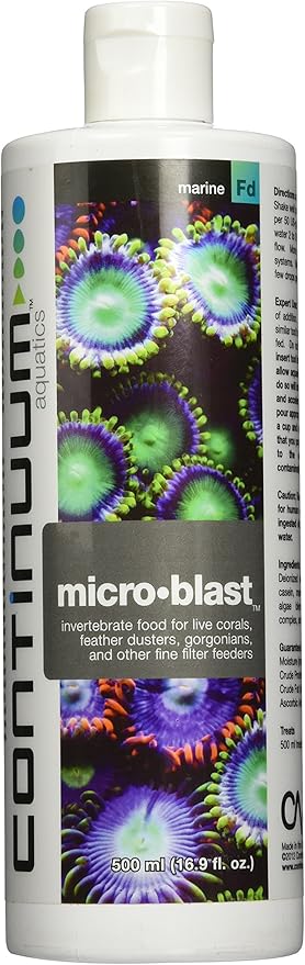 Continuum Aquatics Brightwell Aquatics Micro-Blast - invertebrate food for live corals, feather dusters, gorgonians, and other fine filter feeders, 500 ml