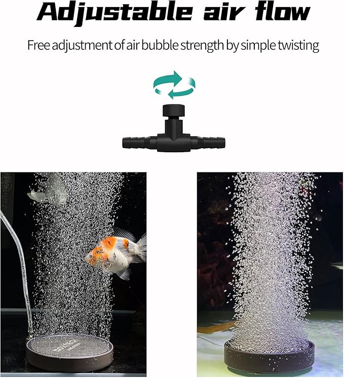 UPETTOOLS Aquarium Bundle - Fish Tank Air Pump Quiet 5 Watts and 2 PCS Aquarium Nano Air Stones 3.2 Inch Aquarium Bubbler Kit