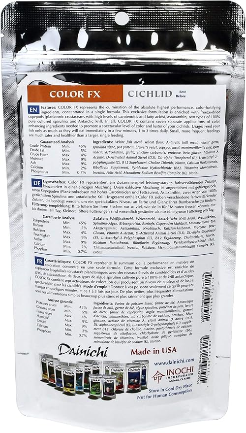 Dainichi Cichlid Food - Color FX Sinking Small Pellet - 8.8 oz