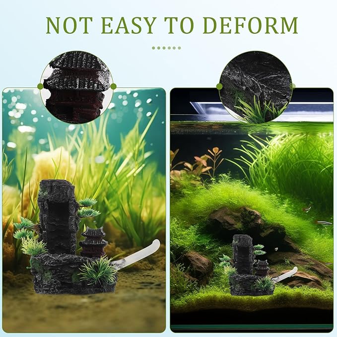 Milisten Small Resin Aquarium Rock Mountain Waterfall Ornament with Flowing Sand Effect, Fish Tank Decoration for Oxygenation and Hiding, Eco-Friendly Landscape Ornament for Freshwater