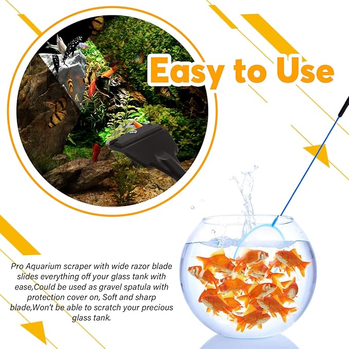 13Pcs Aquascape Tools Kit - Stainless Steel Aquarium Plant Tools - Tweezers, Scissors, Scraper, Sand Spatula for Fish Tank