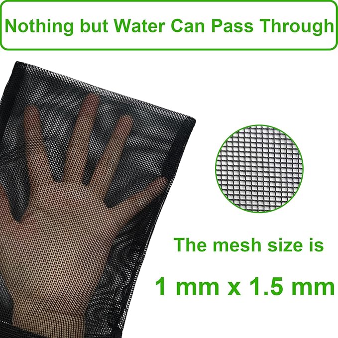 10 Pcs 3" x 4" Aquarium Filter Media Bags Small, Mini Fish Tank Media Mesh Filter Bags for Activated Carbon, Ceramic Media Rings, Mesh Reusable Bags with Zipper Black