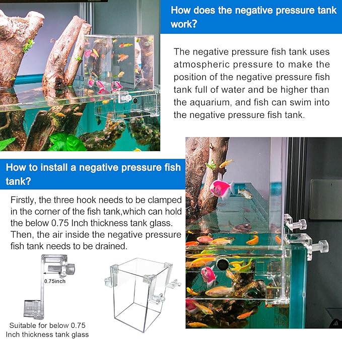 Negative Pressure Aquarium Fish Tank Cool Fish Tank Aquarium Water replenishers Water Level auto-Refill Maintenance