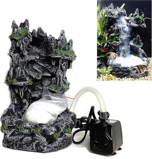 Underwater Sand Waterfall Aquarium Mountain View Decoration Large Ornament Landscape (Large)