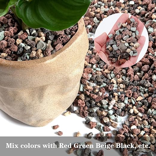 5lb Natural Dark Mixed Color Silica Gravel Pebbles, 1/5 inch Decorative Stones for Succulents, Pebbles for Vases,Plants Rocks, Aquarium Silica Gravel, Top Dressing, Outdoor Decorative Rocks
