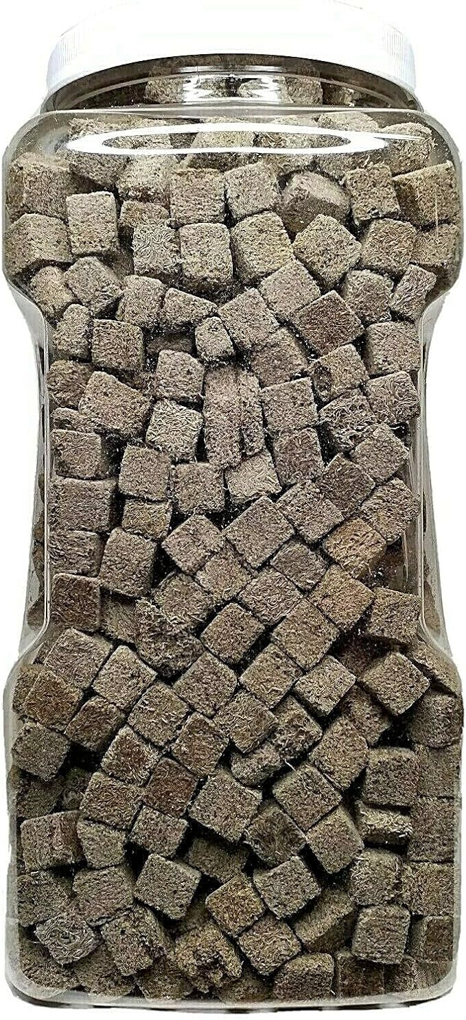Freeze Dried Tubifex Worm Cubes. 100% Tubifex Worms for All Tropical Fish, Marine Fish, Land & Aquatic Turtles. Premium Freeze Dried Tropical Fish Foods. 14oz-Jar