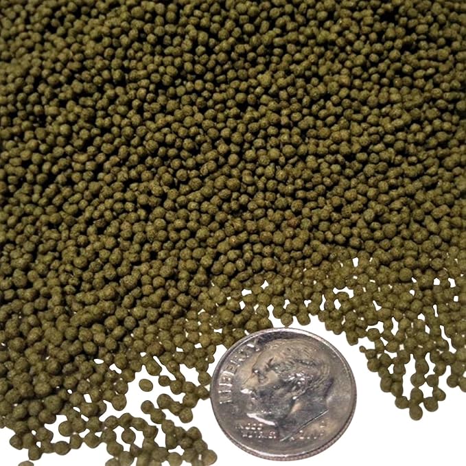 1/32"-0.8mm Green GRO Spirulina Floating Pellets for Baby Koi & All Pond Fish, Great for All Baby and Small Tropical Fish…12-lbs