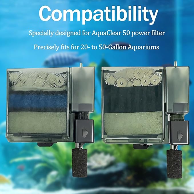 NEWKE 17 Pack Upgraded Three-Stage Filtration Tank Filter for AquaClear 50 Power Filter, Maintenance Kit Replacement for Fish Tank Filter for 20- to 50-Gallon Aquariums