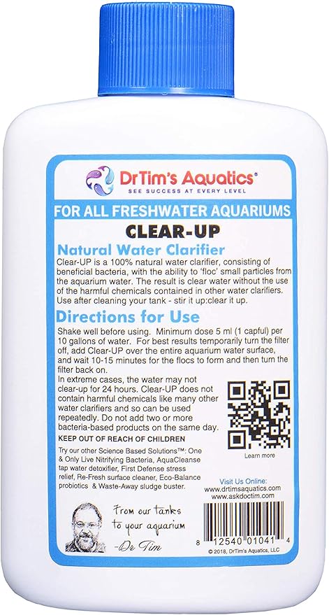 DrTim's Aquatics Clear Up Natural Water Clarifier, Freshwater 4 oz