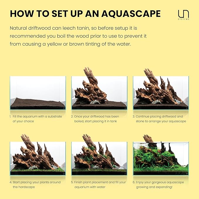 Ultum Nature Systems Driftwood - Spider Wood on Slate Stone for Fish Tank, Planted Tank, Terriarium, Paludarium - Versatile Natural Driftwood Decor - Spider Wood on Slate Stone, Small (7-12")