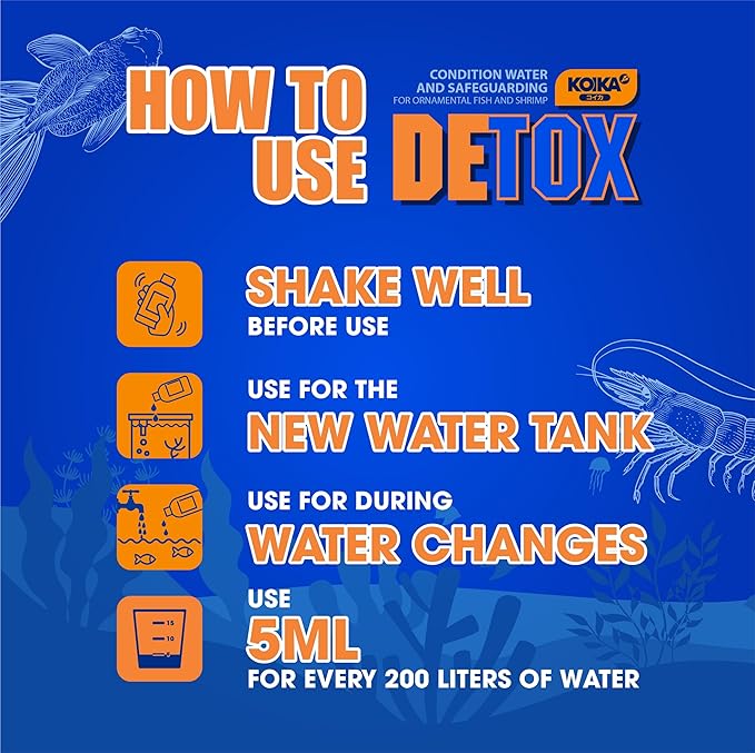 KOIKA Aquarium Water Conditioner for Fish Tank – Tap Water Dechlorinator & Clarifier, Anti-Shock for Fish & Ornamental Shrimp (300ml / 10.14 fl oz)