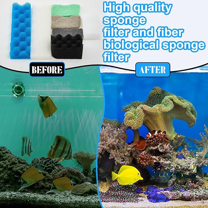 Threlaco 74 Pcs Canister Filter Media Kit Compatible with Fluval 406/407 Filter, Including Foam Pads, Water Polishing Pad, Activated Carbon, Nitrite/Phosphate/Ammonia Remover, Mesh Bag, 2 Ceramic Ring