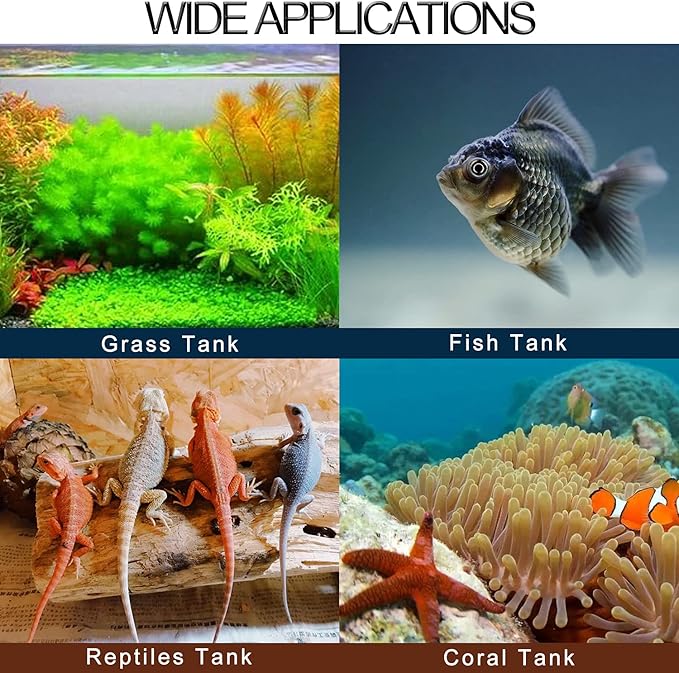 Digital Aquarium Thermometer, Fish Tank Thermometer with Large LCD Display, Stick-on Tank Temp Sensor Ensures Accurate Reading, No Wires C/F Switch