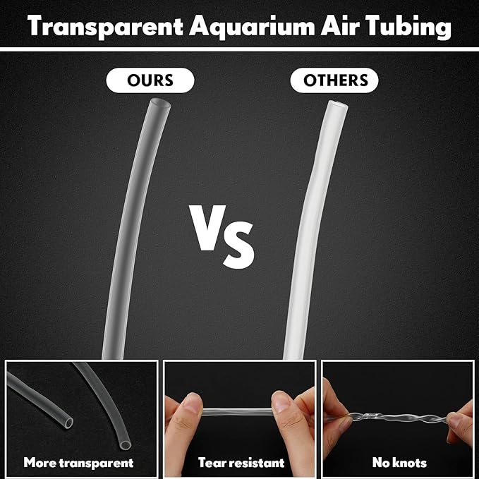 Zhengmy 230 ft Standard Size Airline Tubing for Fish Tank Clear and Flexible Aquarium Air Pump Accessories 3/16'' Tubing for Fish Tank Air Pump, Aquariums, Terrariums