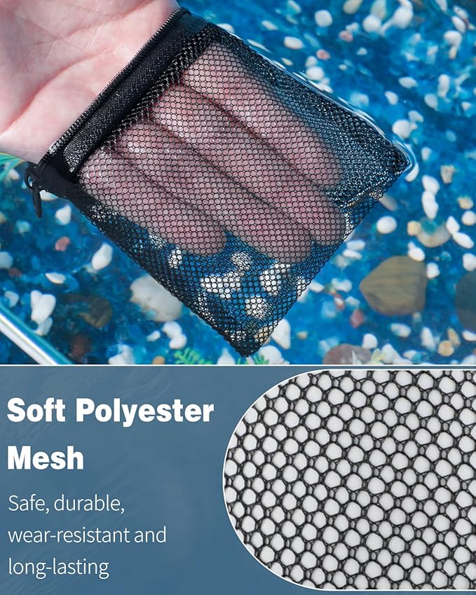 Pawfly 8 Pack Aquarium Filter Media Bags, Fish Tank Fine Mesh Bag with Plastic Zipper Aquarium Reusable Mesh Bag for Activated Carbon, Bio Filter Balls, Filter Stones (3" x 4")