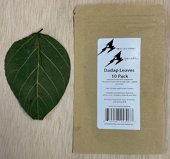 Awesome Aquatic Dadap Leaves Premium Leaf Food for Shrimp Crayfish Crabs Snails Ancistrus and More High Calcium/Protein Levels with Essential Vitamins Minerals Amino Acids Trace Elements (Dadap 10 Pk)