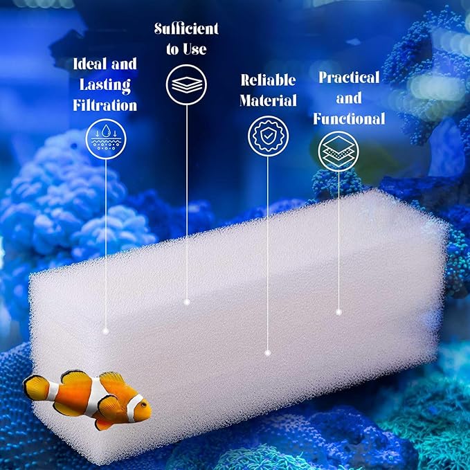 Nosiny 10 Pcs Filter Pad Compatible with Fluval U4 Underwater Sponge Aquarium Filter Media Replacement Accessories Compatible for Aquarium, Fish Tank