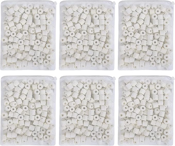 Wave Point 6 lbs Bio Ceramic Rings Aquarium Filter Media in 6 Free Mesh Bags for Freshwater Saltwater Fish Tank Pond Shrimp Canister Filter