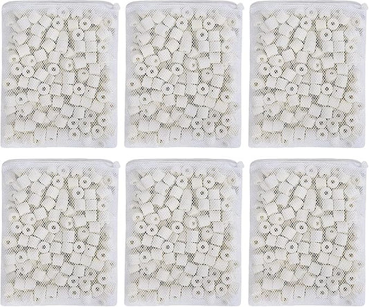 Wave Point 6 lbs Bio Ceramic Rings Aquarium Filter Media in 6 Free Mesh Bags for Freshwater Saltwater Fish Tank Pond Shrimp Canister Filter